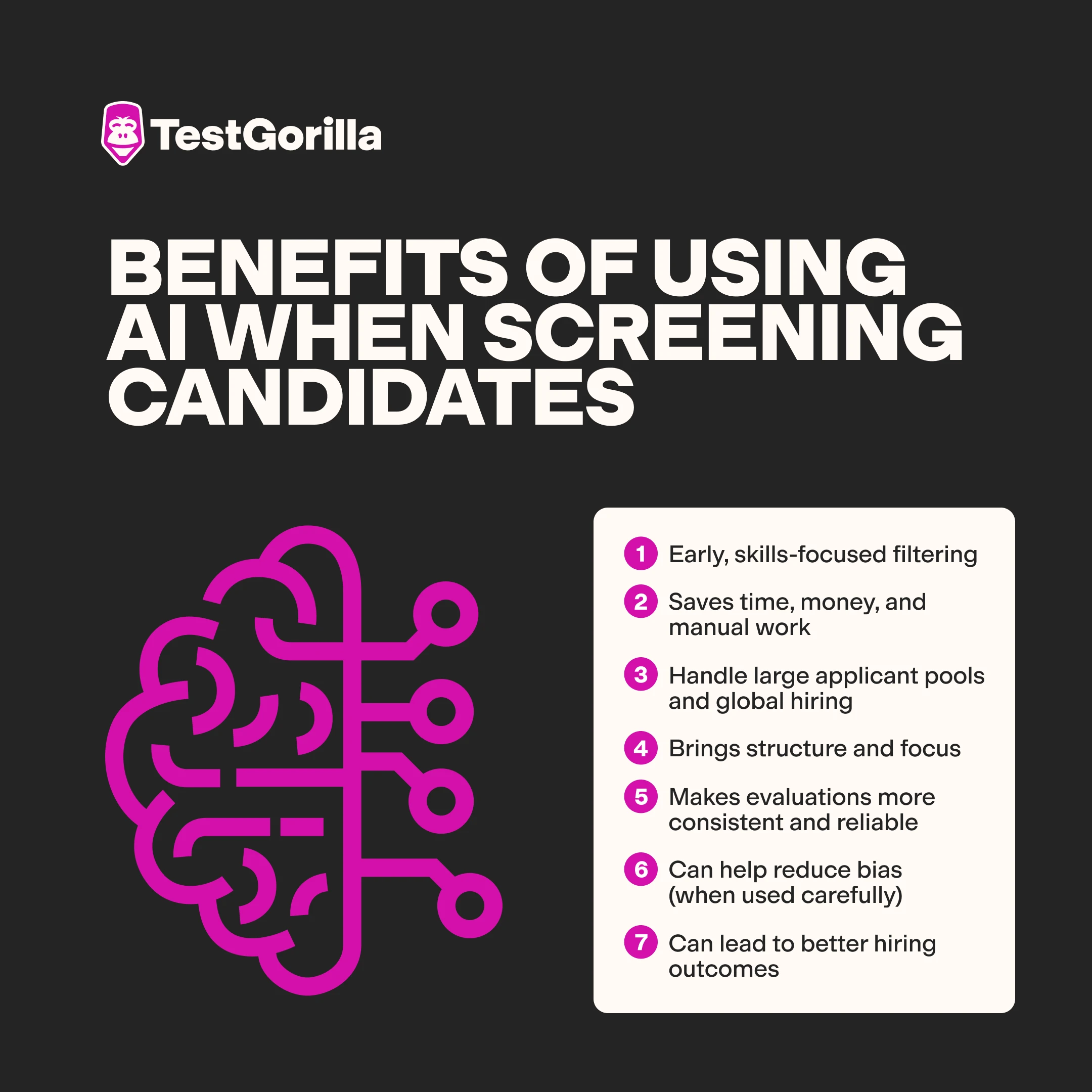 benefits of using ai when screening candidates graphic