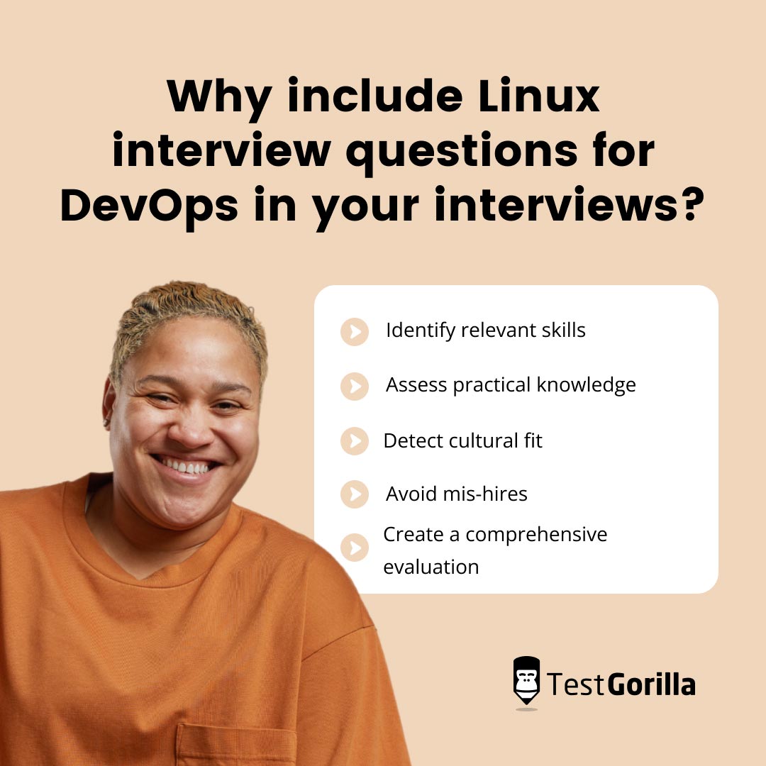 Why include Linux interview questions for DevOps in your interviews graphic