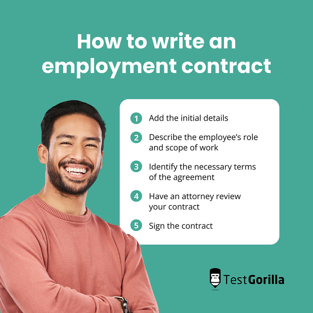 How to write an employment contract graphic