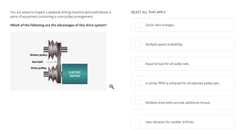 An example question from TestGorilla's Equipment Maintenance test