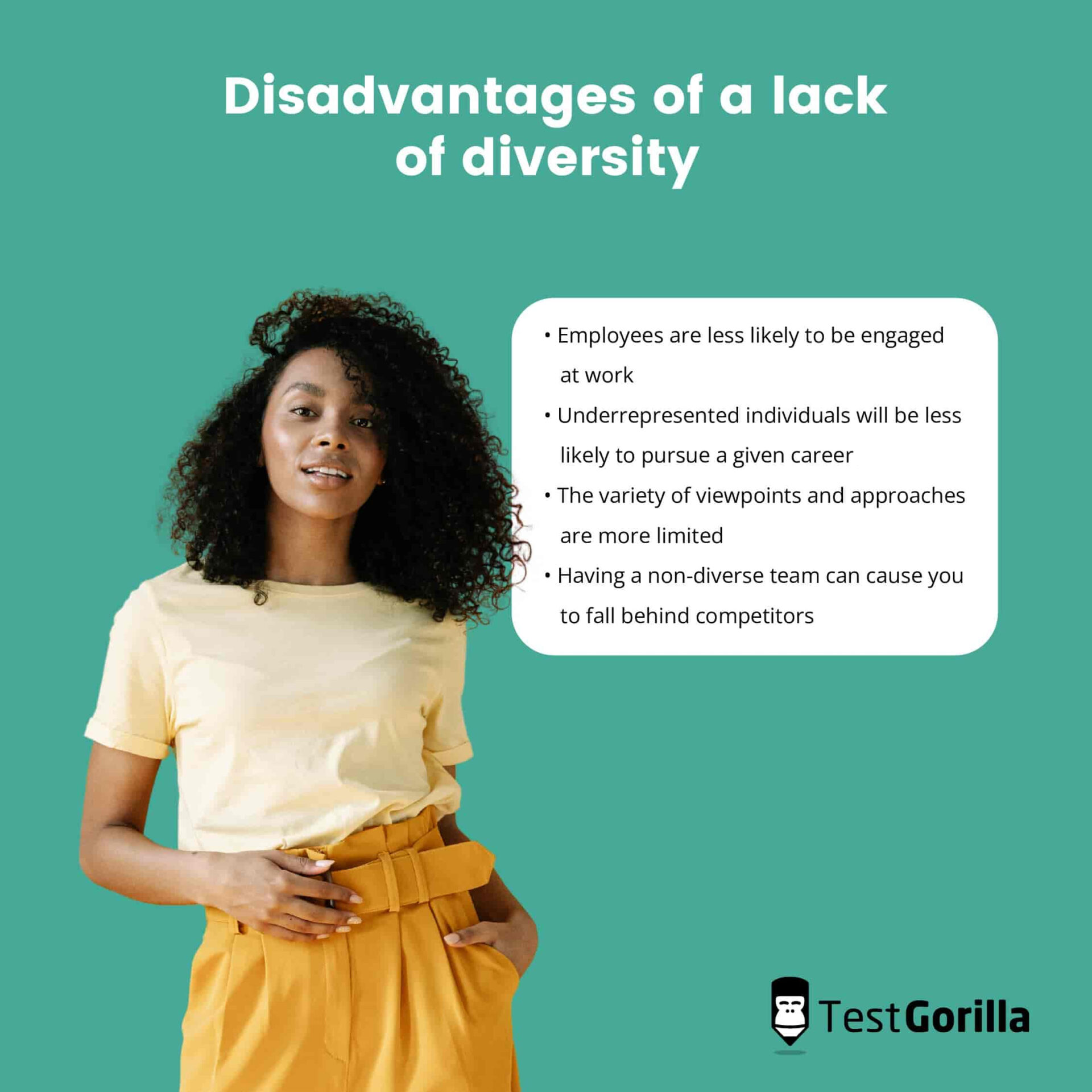 Graphic explaining the disadvantages of a lack of diversity