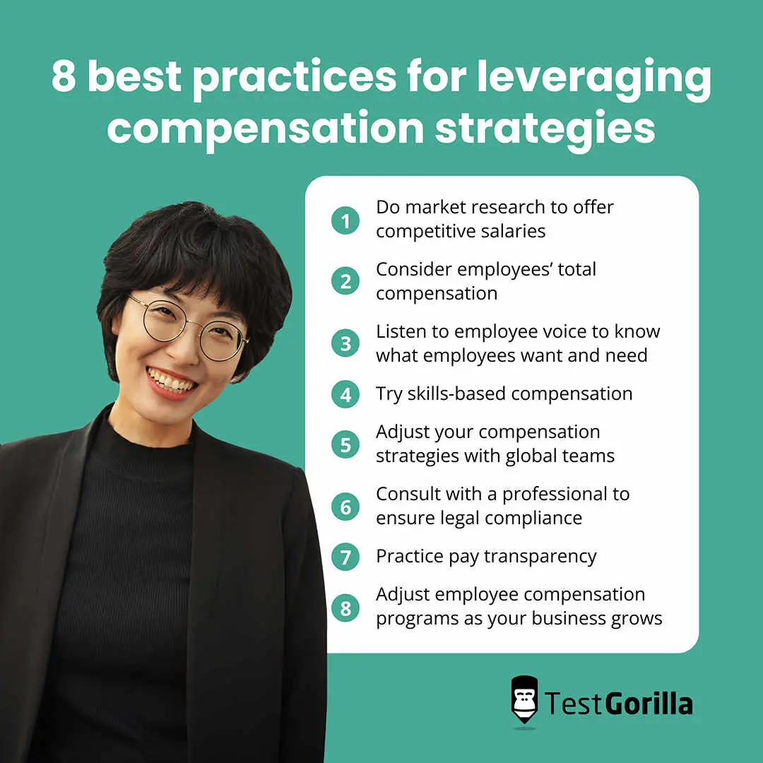 8 best practices for leveraging compensation strategies graphic