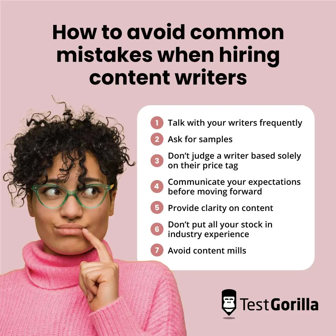 how to avoid common mistakes when hiring content writers