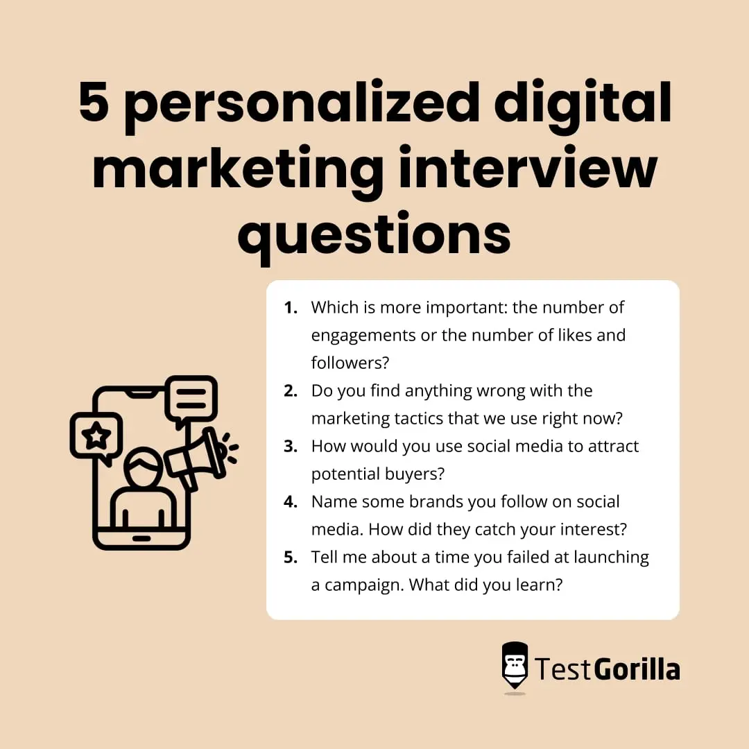5 personalized digital marketing interview questions