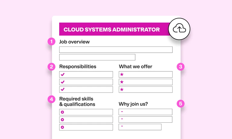 How to write a cloud systems administrator job description (3 pillars to hire by + a template) graphic
