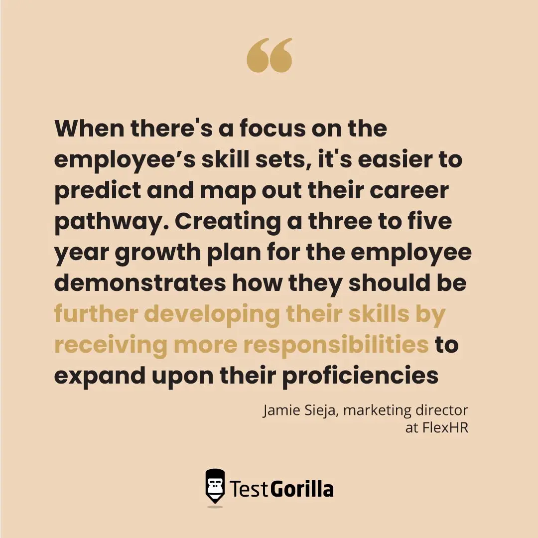 Jamie Sieja quote about employee growth plans