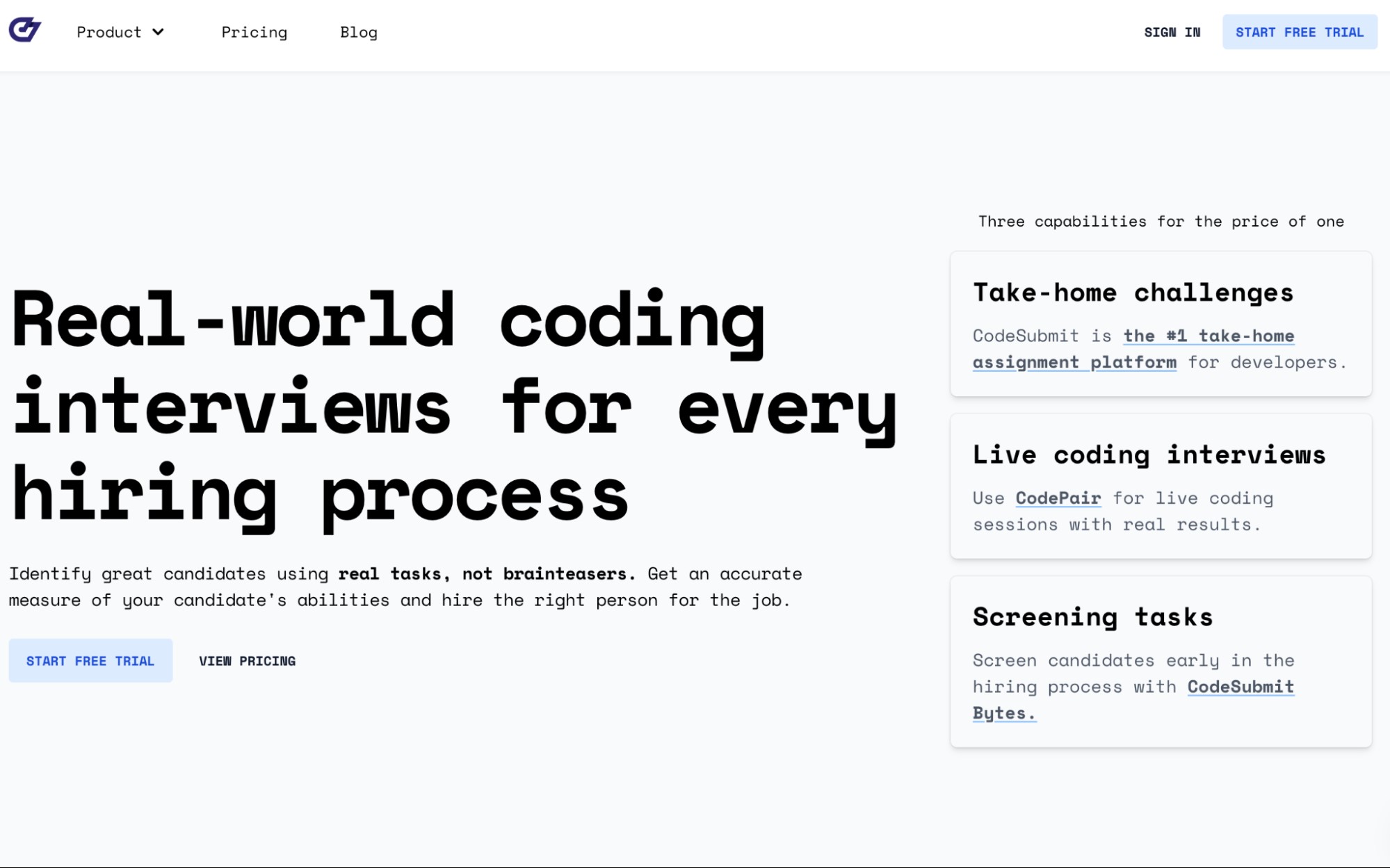 CodeSubmit homepage