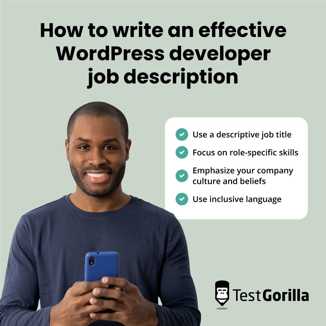 How to write an effective wordpress developer job description graphic