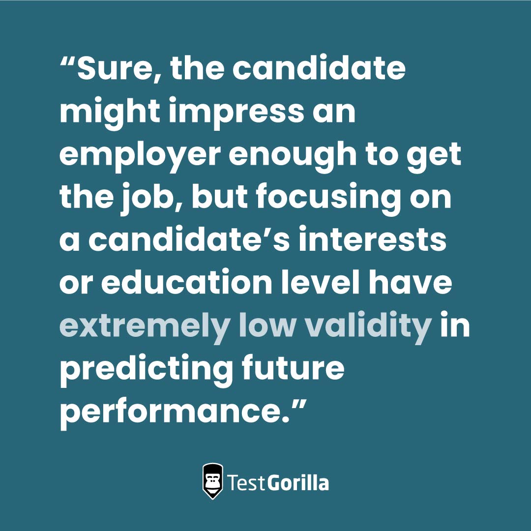 Quote - bias in hiring does not predict future performance