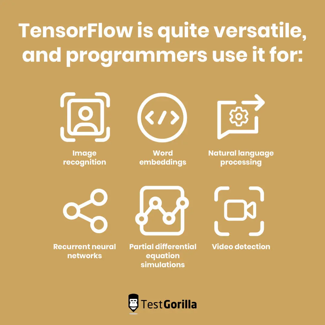 TensorFlow is quite versatile and programmers use it for