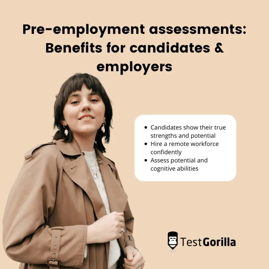 image showing pre-employment assessments’ benefits for candidates & employers