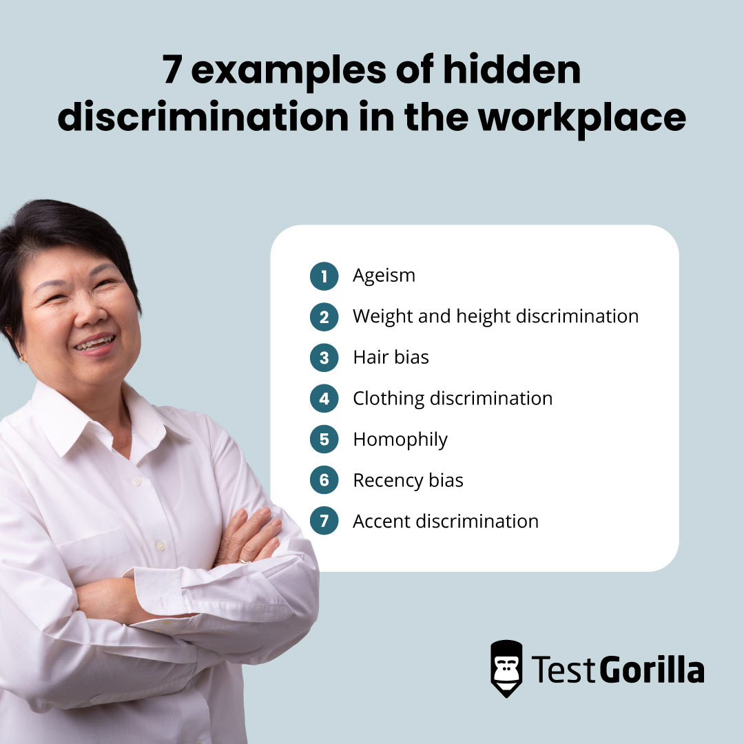 7 examples of hidden discrimination in the workplace graphic