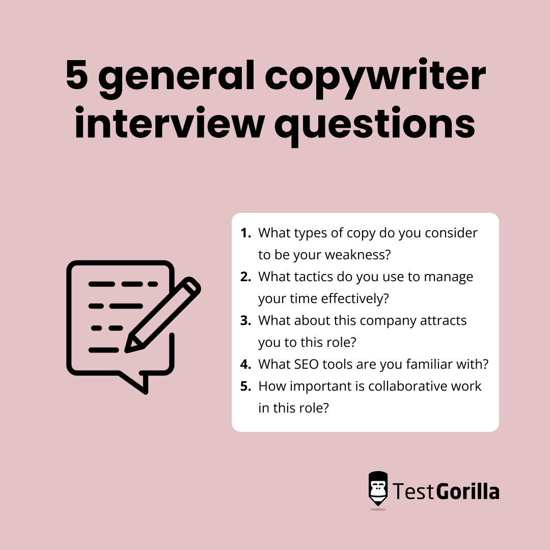 5 general copywiter interview questions 