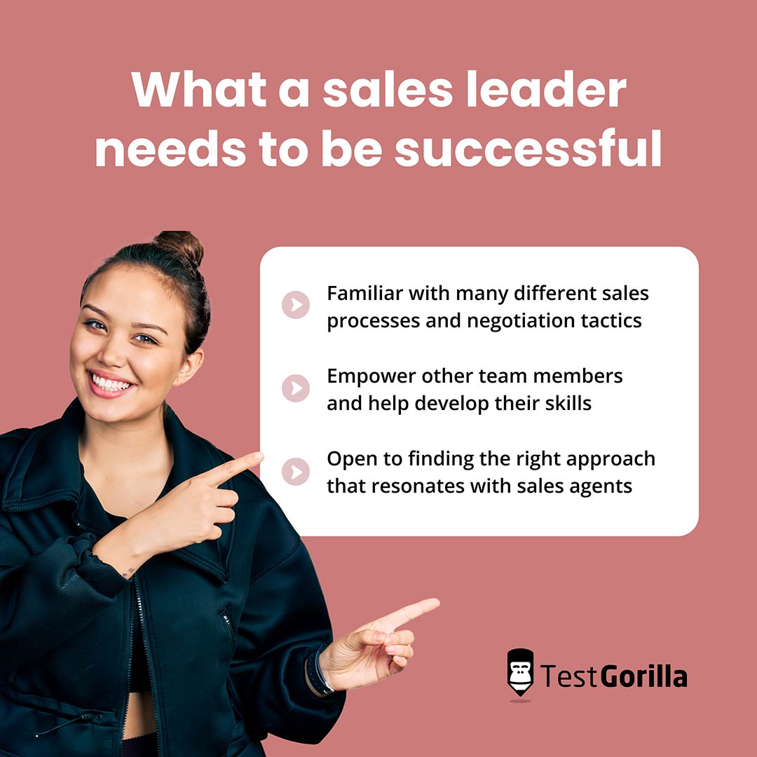 What a sales leader needs to be successful graphic