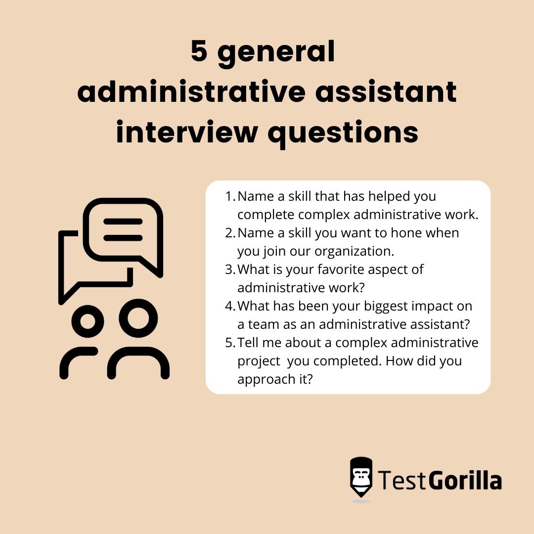 25 Administrative Assistant Interview Questions TestGorilla   5 General Administrative Assistant Interview Questions 