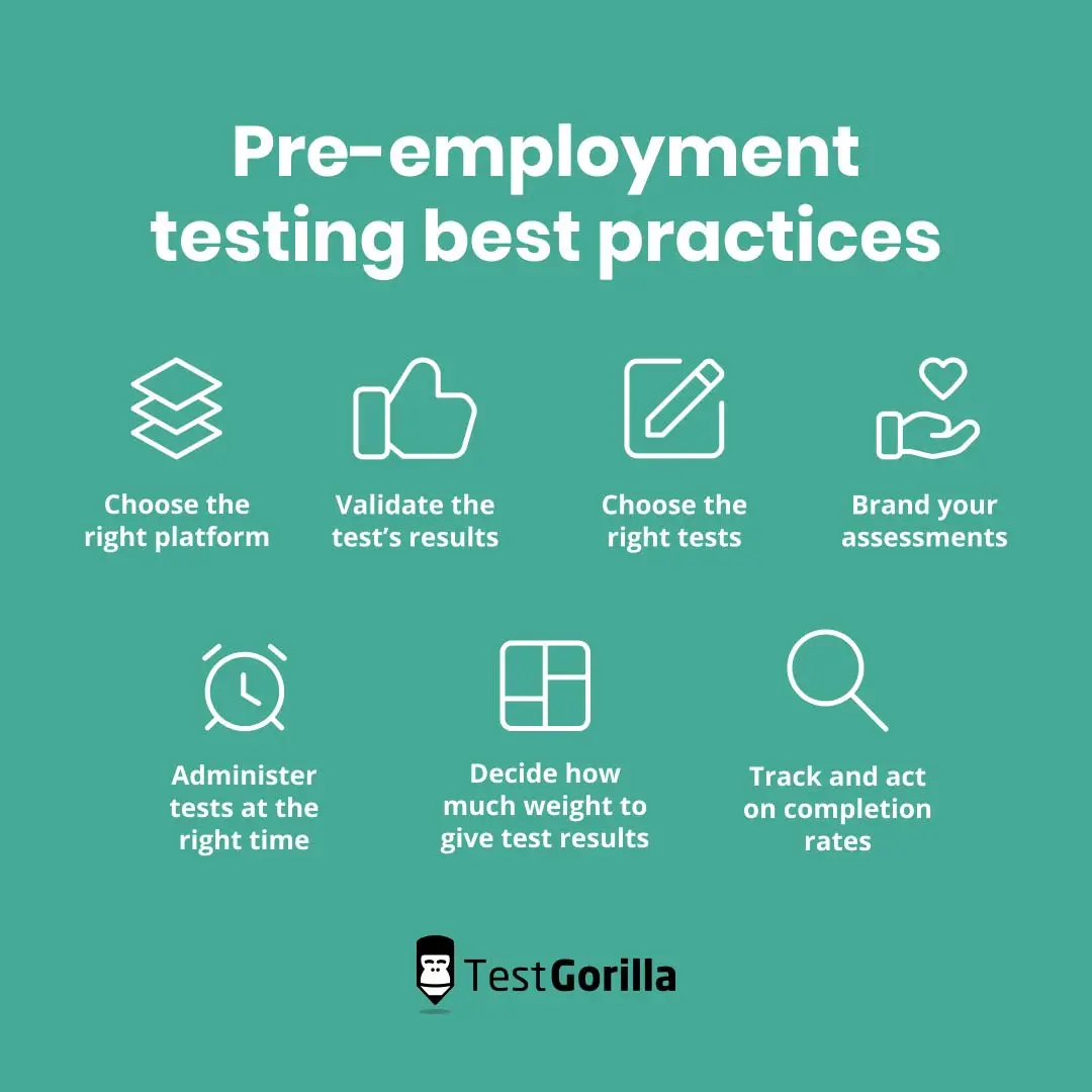 Best practices for pre-employment testing graphic