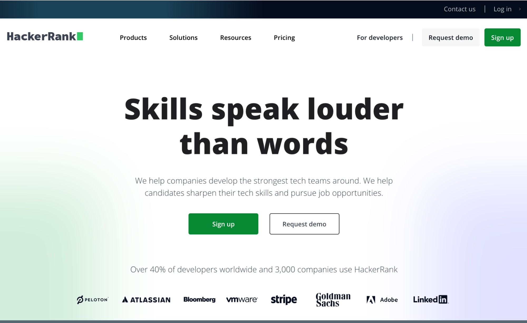HackerRank homepage