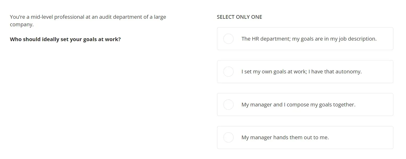 an example question from TestGorilla's Time Management test