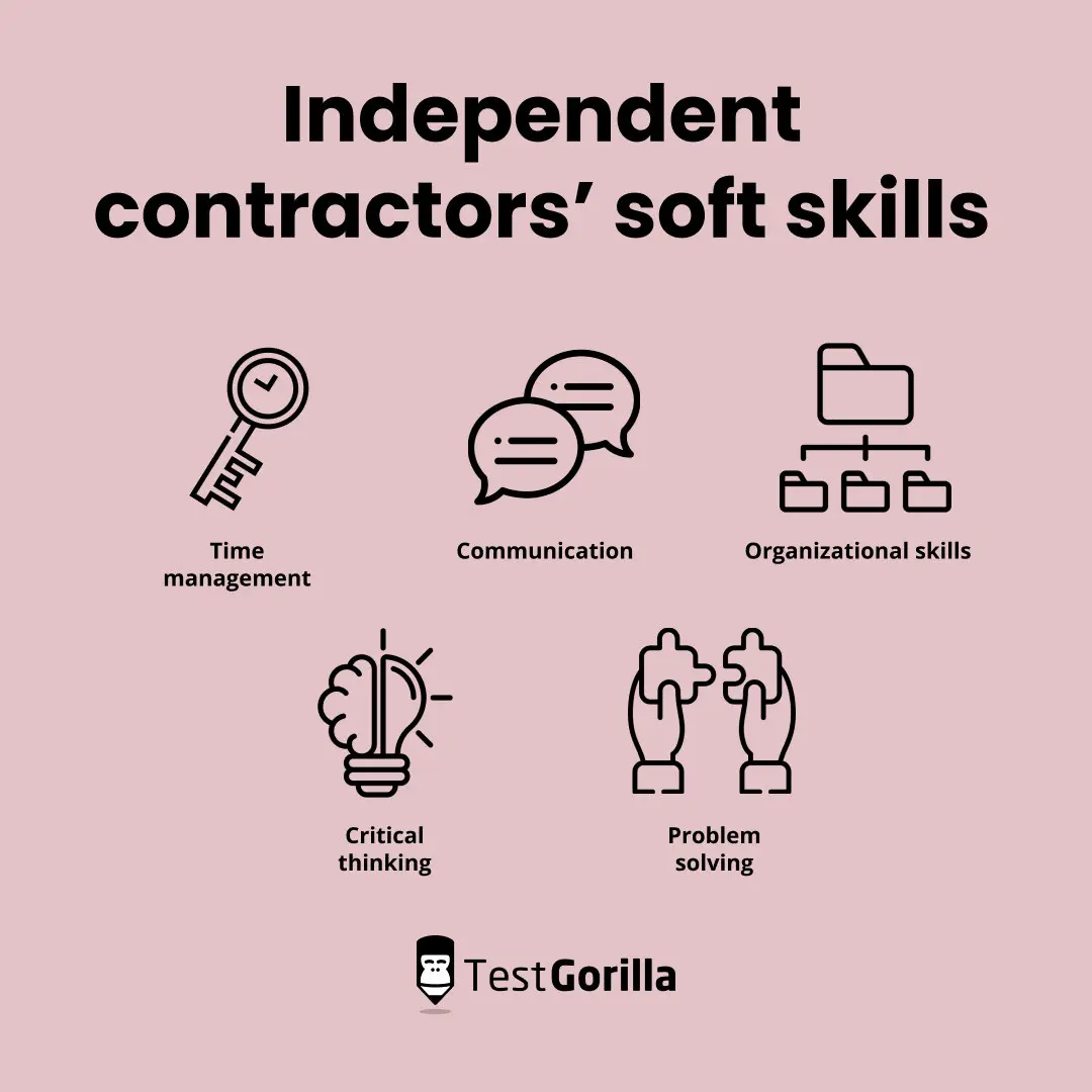 5 independent contractors' soft skills graphic
