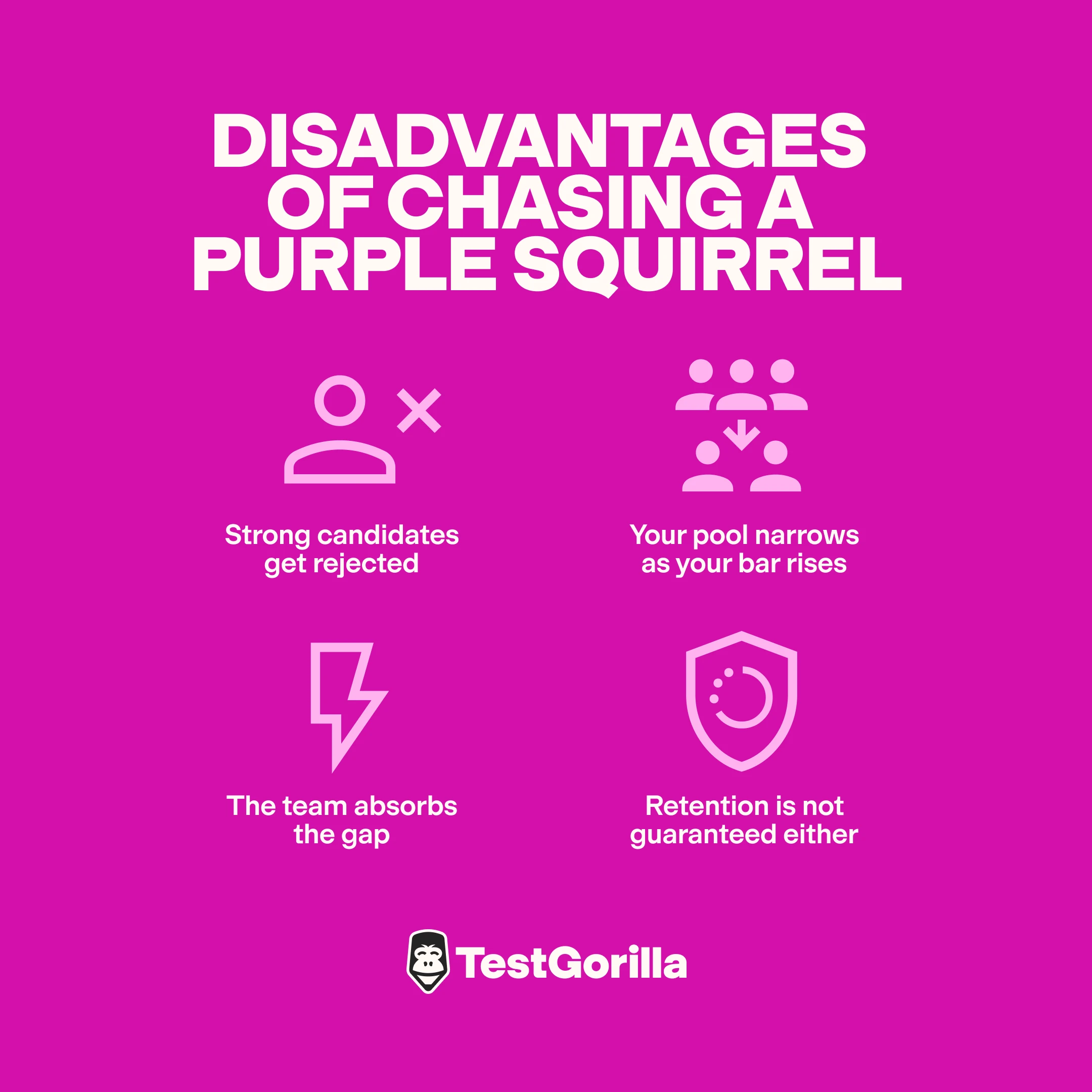 Disadvantages of chasing a purple squirrel graphic