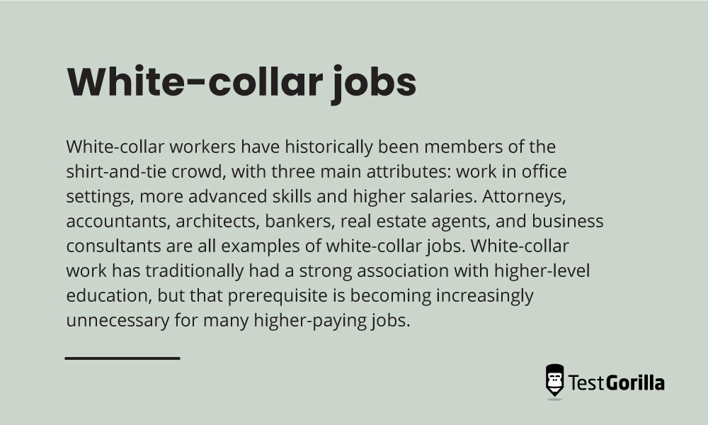 What are white-collar jobs?