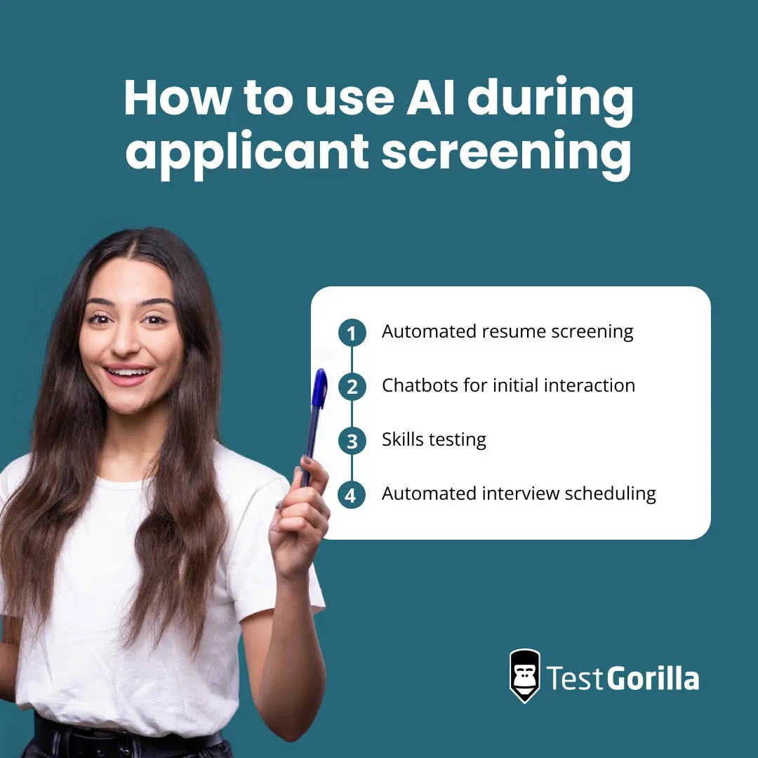 how to use AI during applicant screening graphic