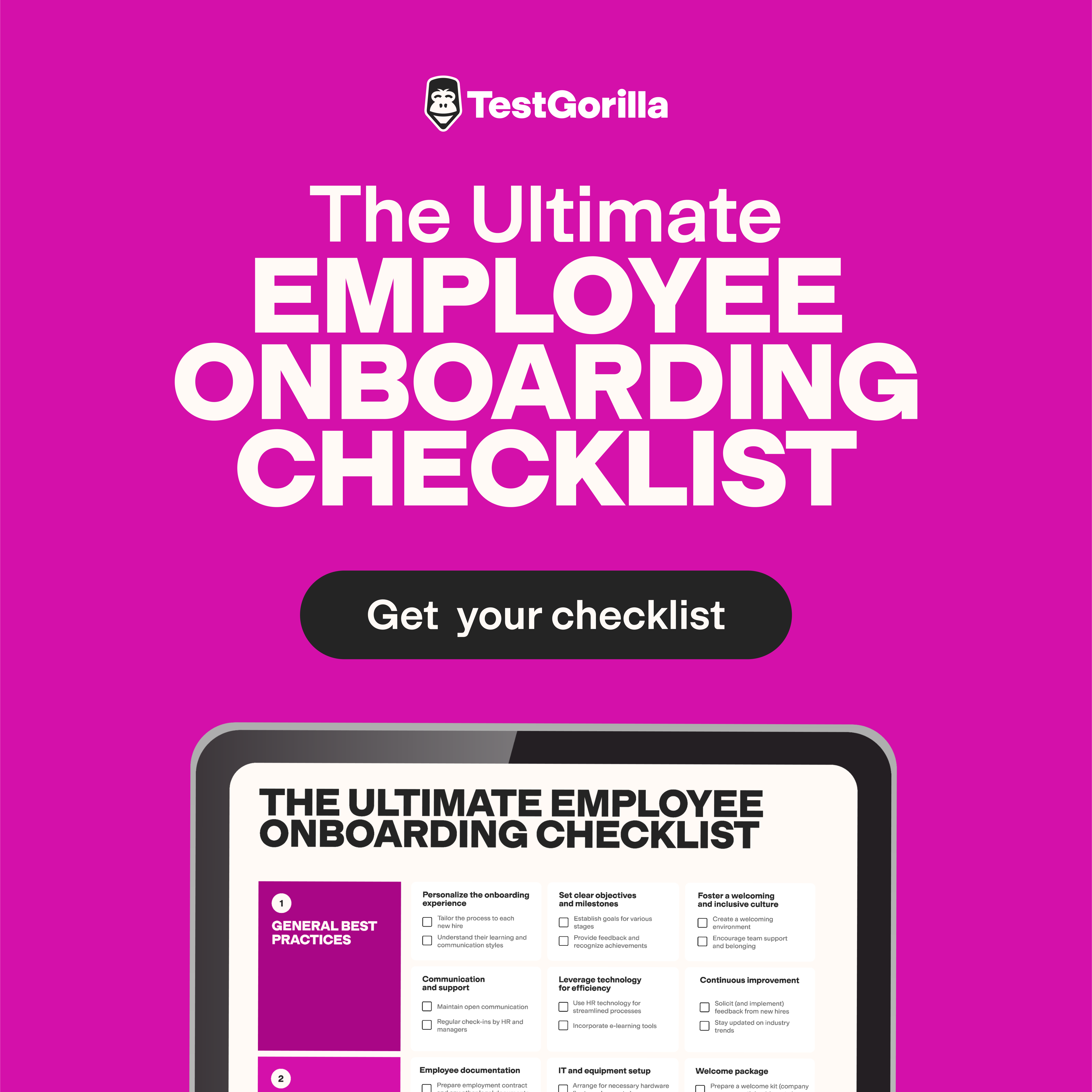 Employee onboarding checklist cover