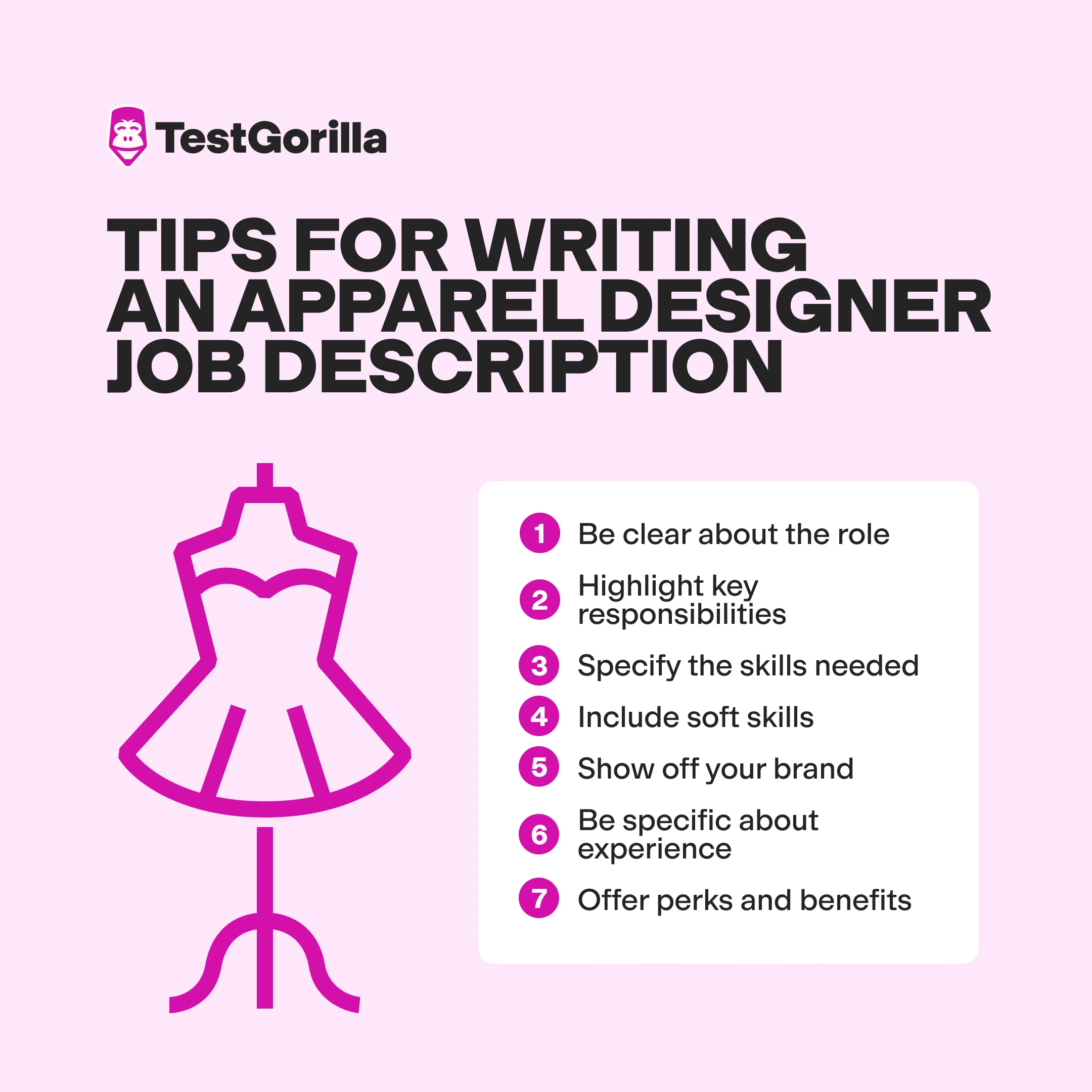 Tips for writing an apparel designer job description graphic