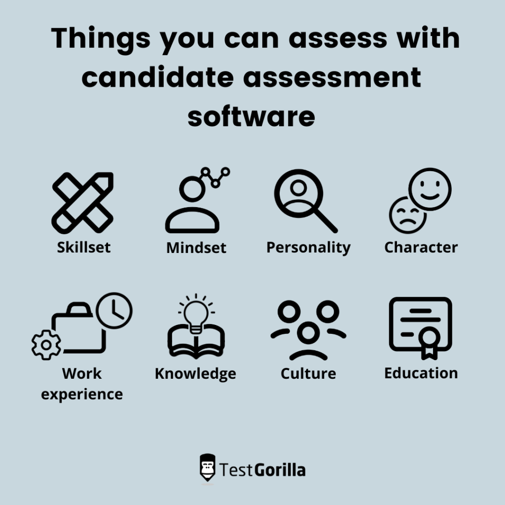 Things you can assess with candidate assessment software