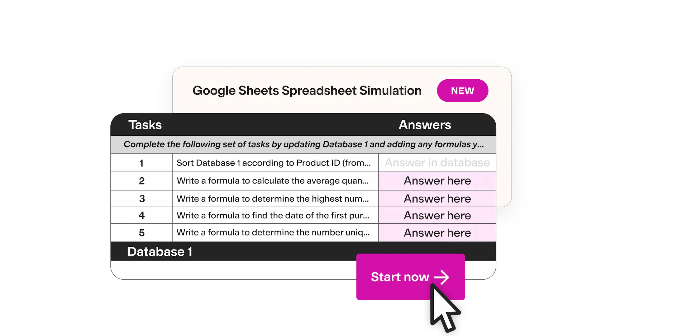 Google Sheets spreadsheet simulatie test afbeelding