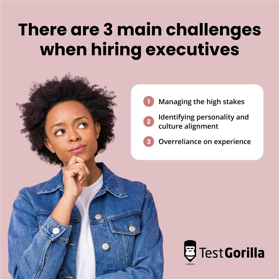 There are 3 main challenges when hiring executives graphic