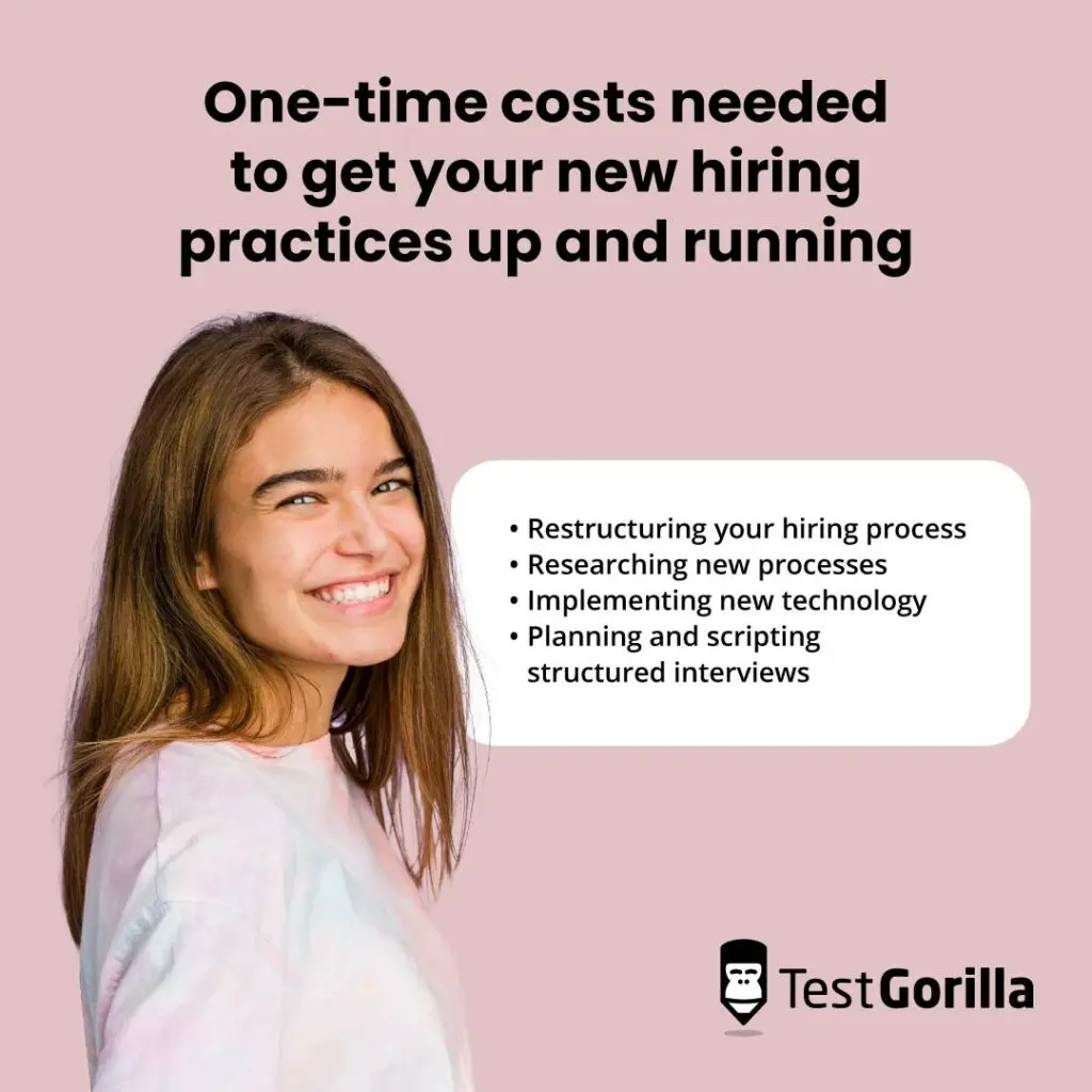 One-time costs needed to get your new hiring practices up and running