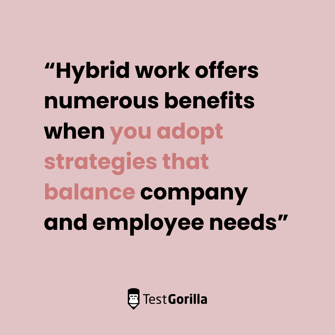 Benefits that Hybrid work offers graphic