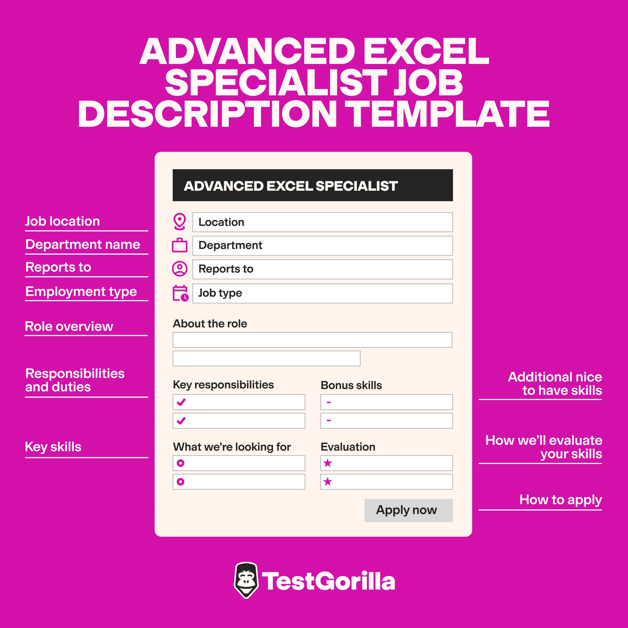 Advanced Excel Specialist job description template