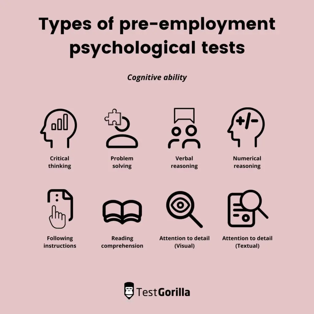 pre-employment psychological tests measuring cognitive ability