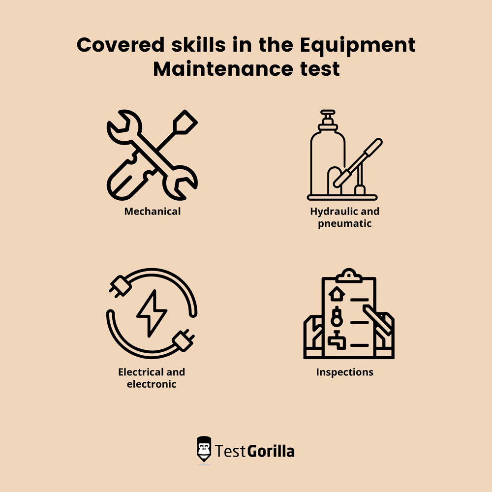 skills covered equipment maintenance test