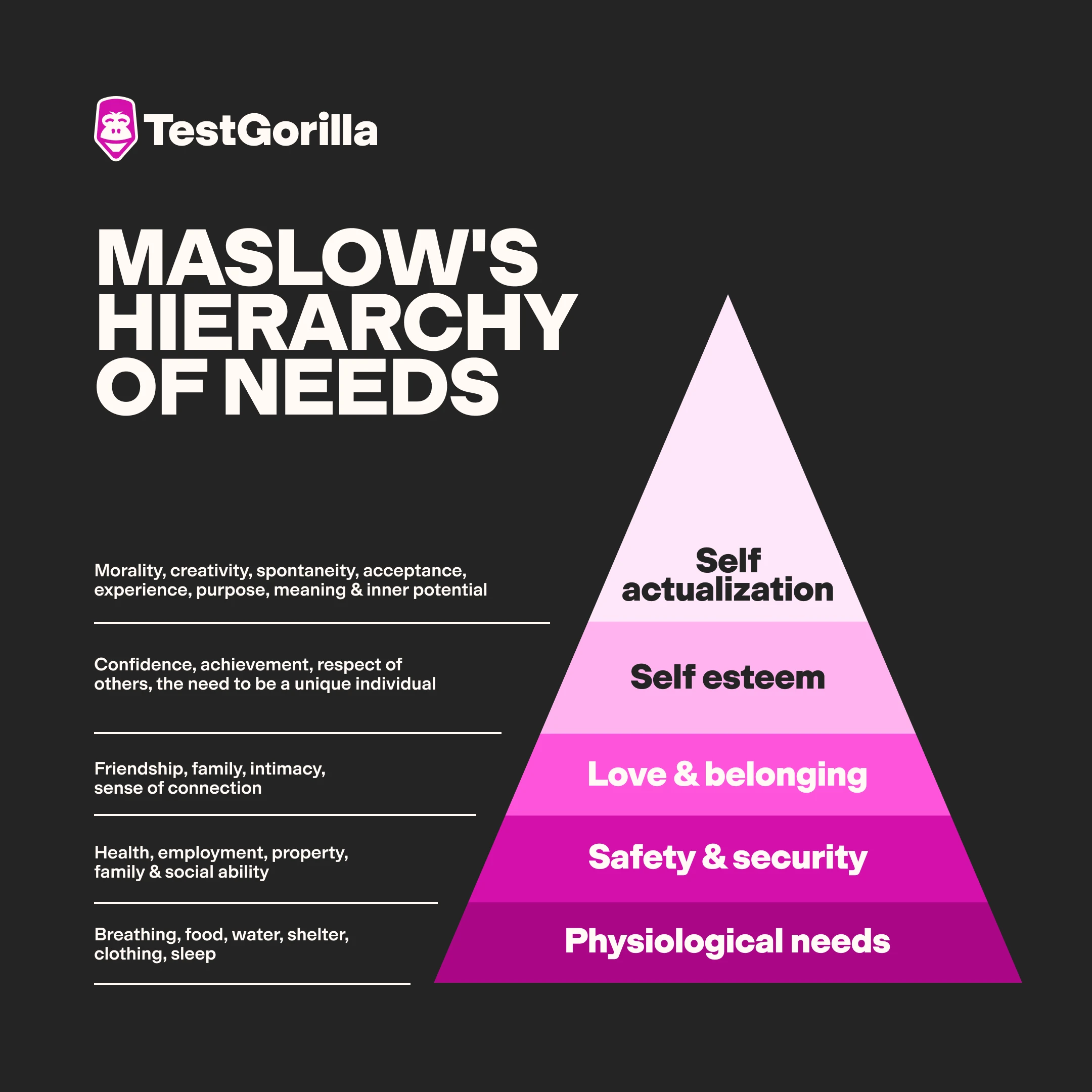 Maslow's hierarchy of needs graphic