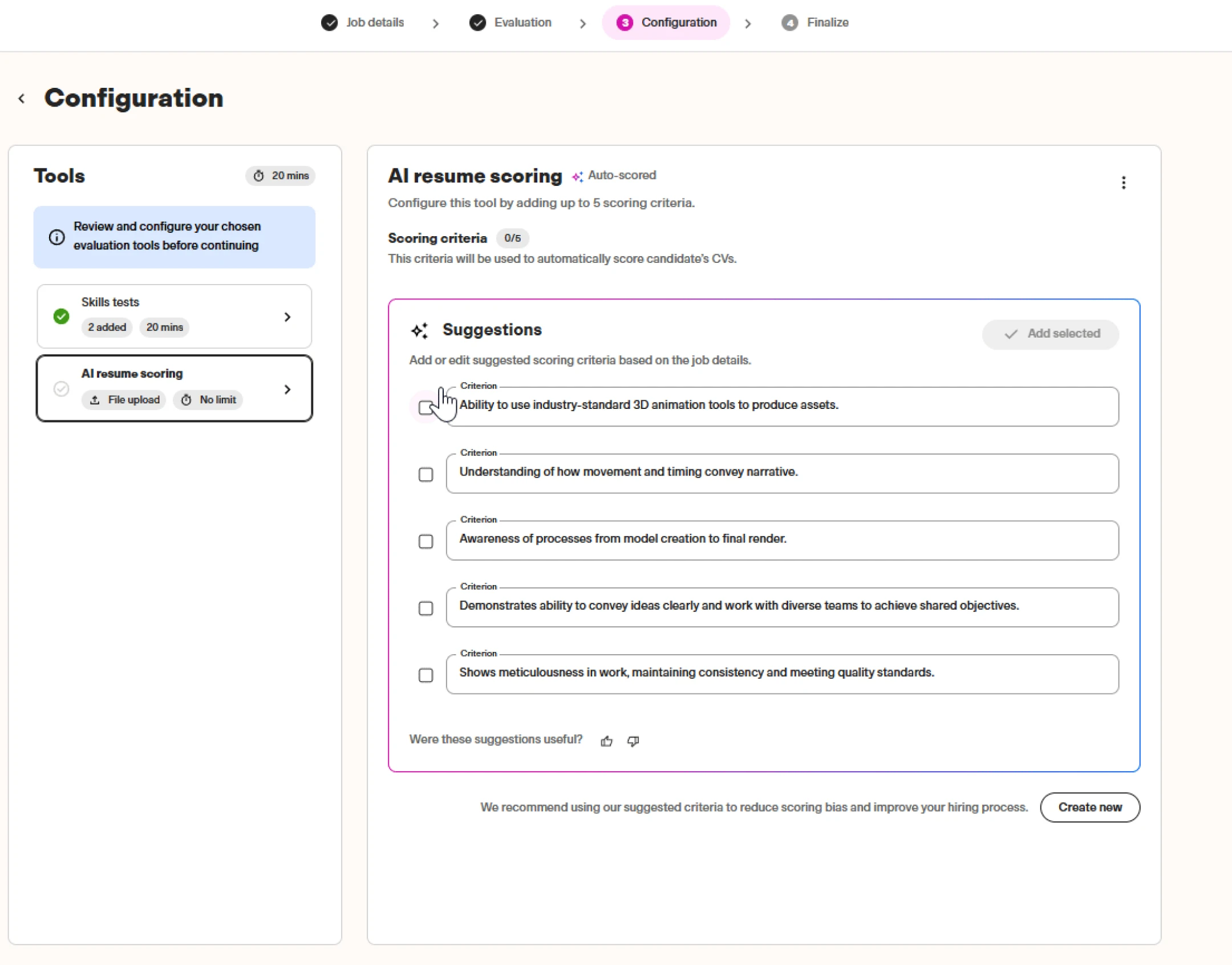 AI resume scoring criteria graphic