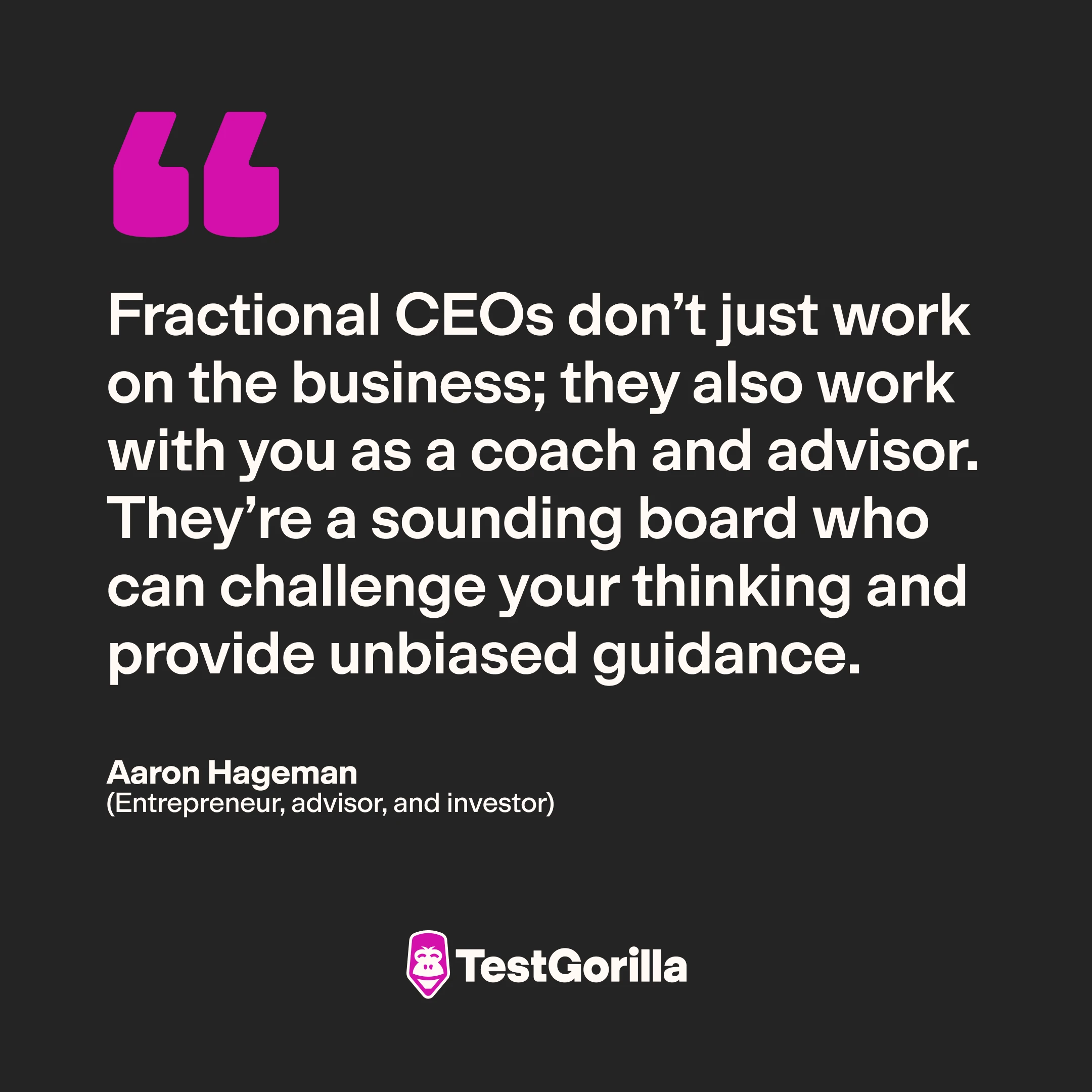 Quote Aaron Hageman Fractional CEOs dont just work on business