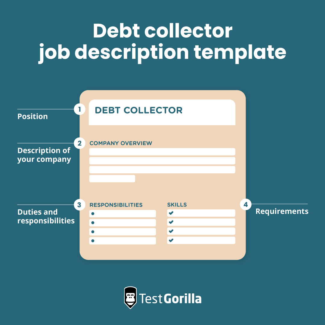 Debt collector job description template graphic