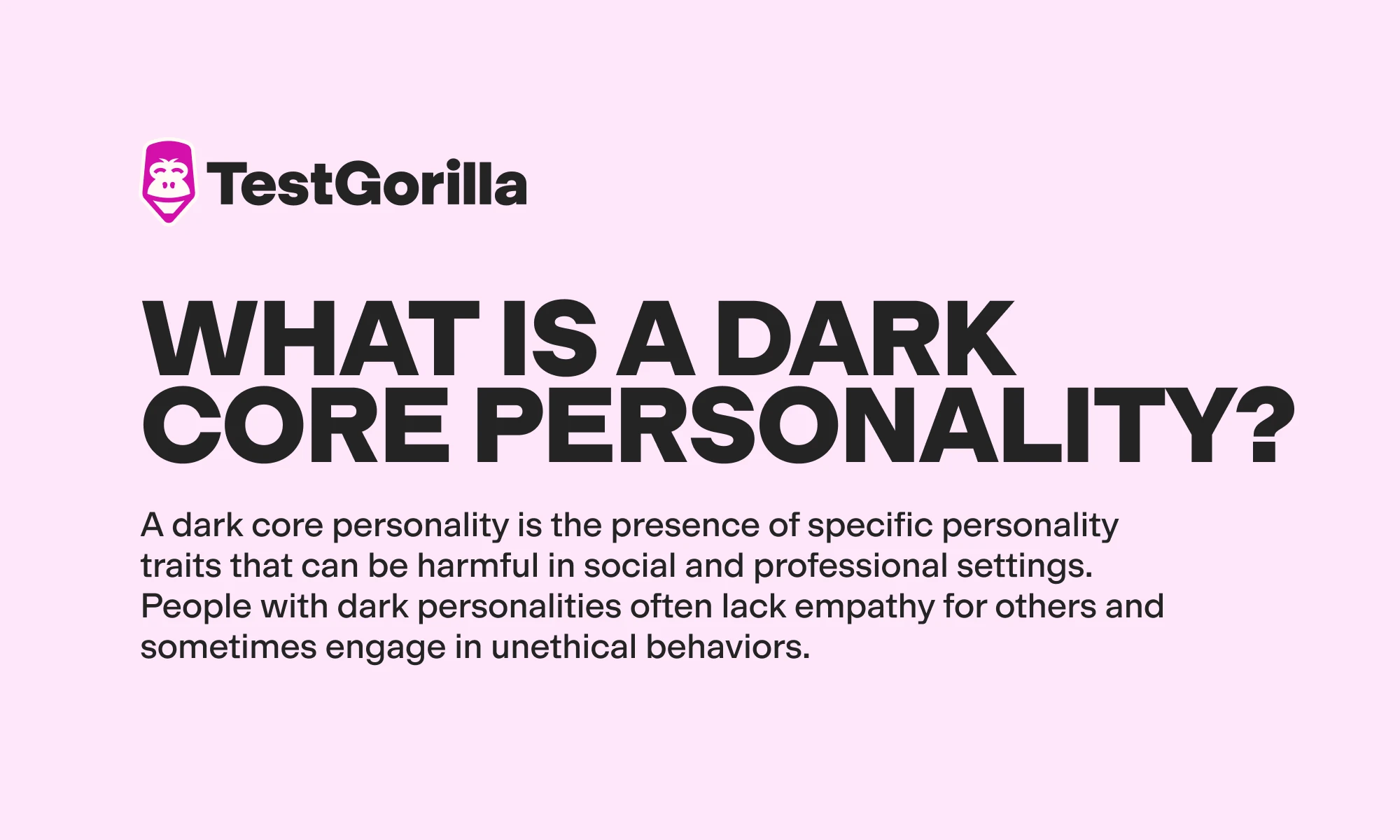 What is a dark core personality graphic