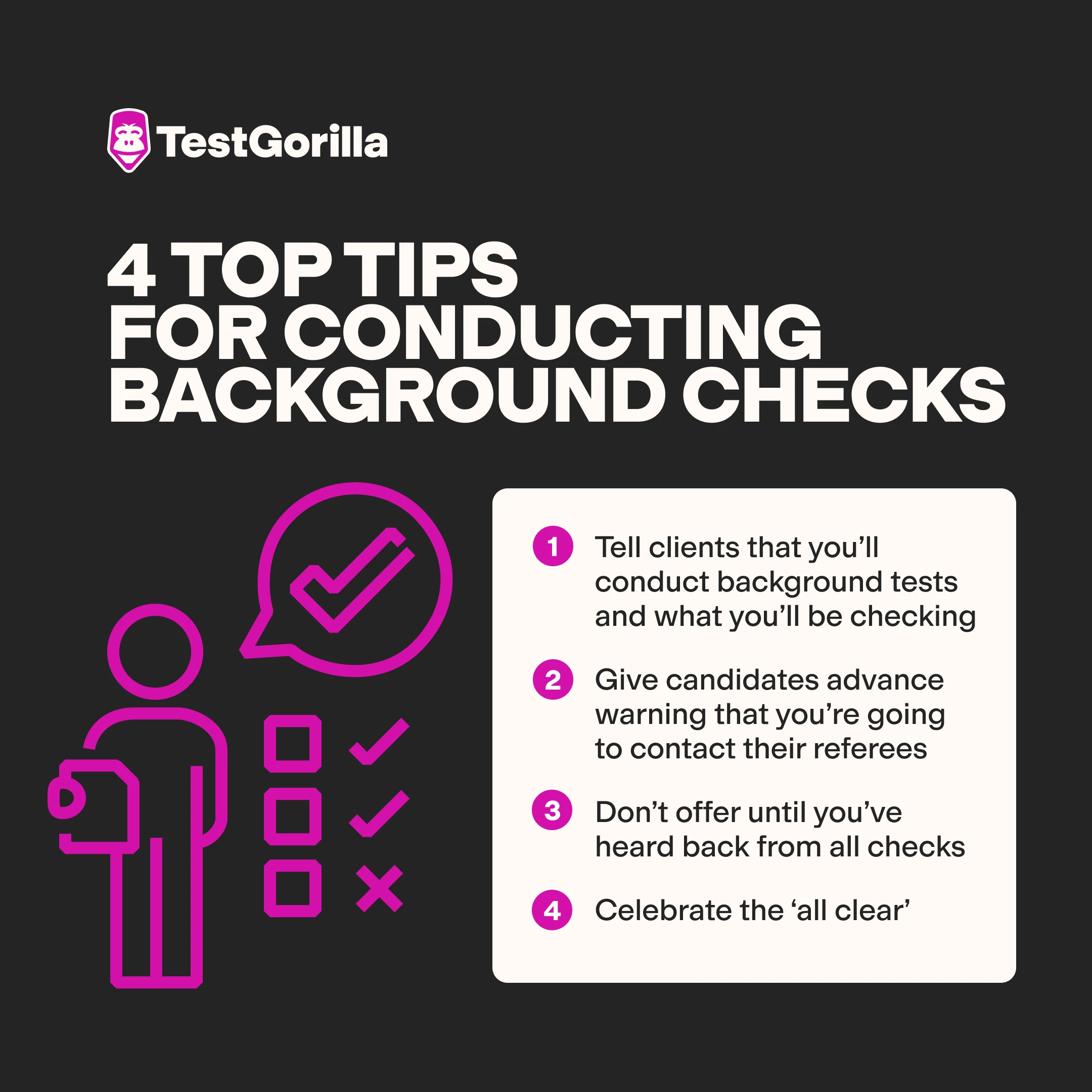 4 top tips for conducting background checks graphic