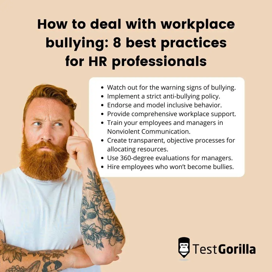 How to deal with workplace bullying: 8 best practices for HR professionals graphic