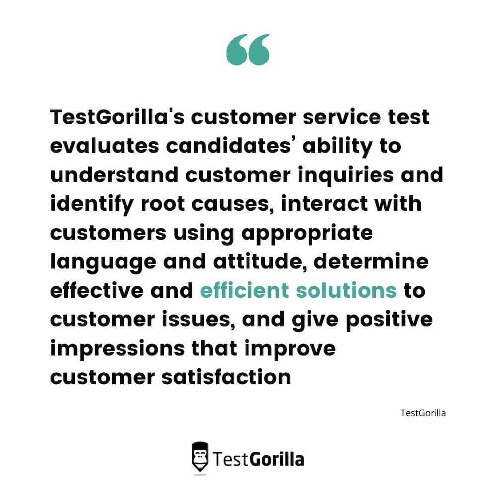 TestGorilla customer-service skills test