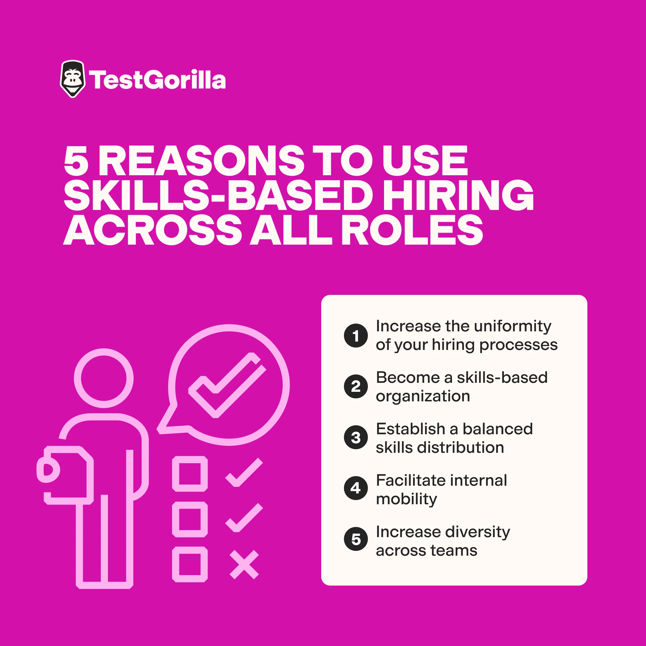 5 reasons to use skills based hiring across all roles graphic