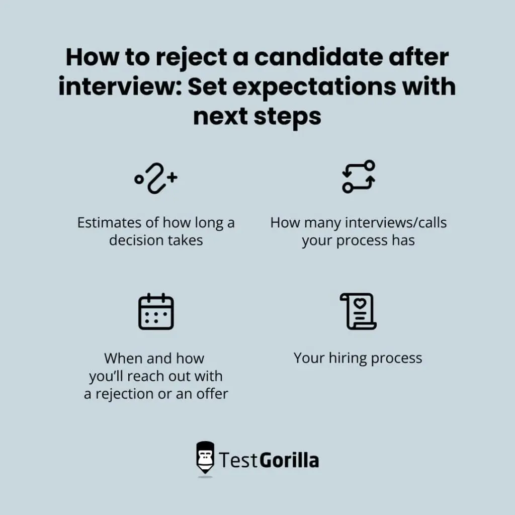 How to react a candidate after interview set expectations with next steps