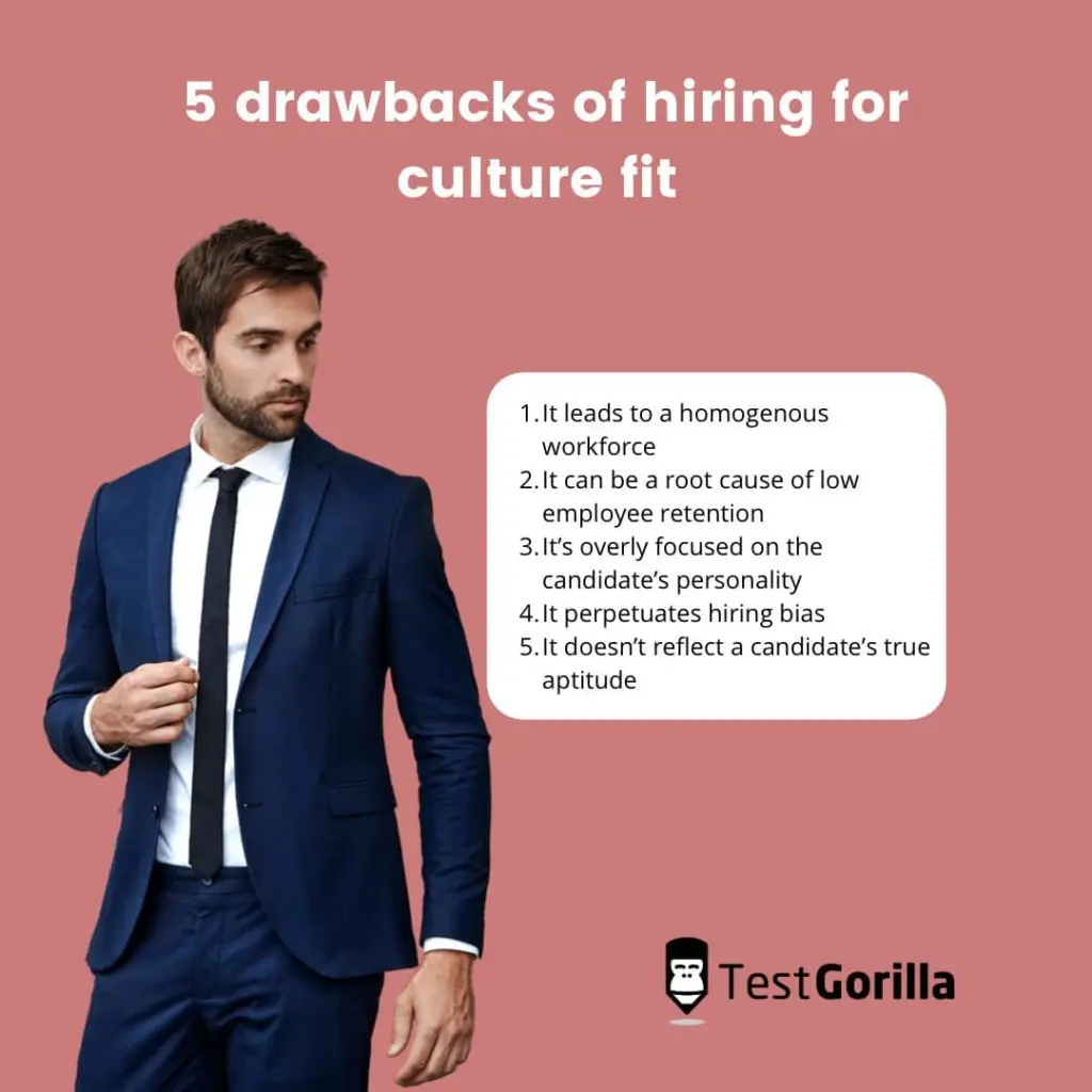image listing drawbacks of hiring for culture fit 