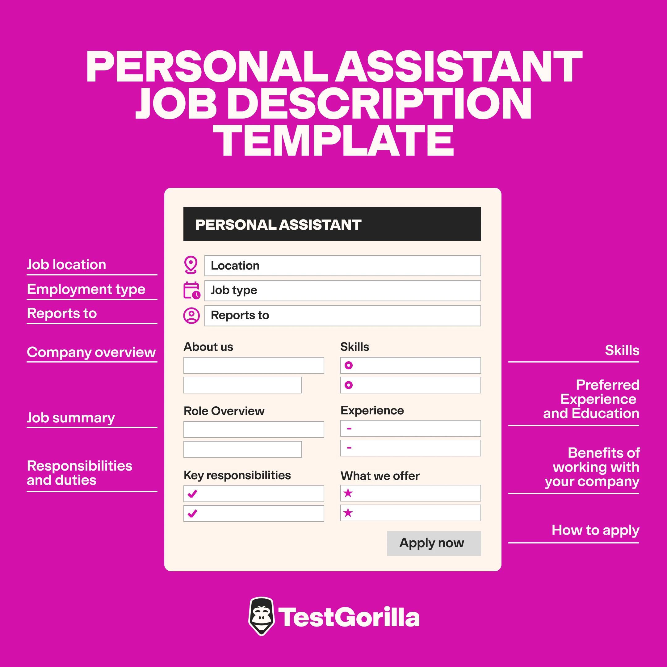 personal assistant job description template