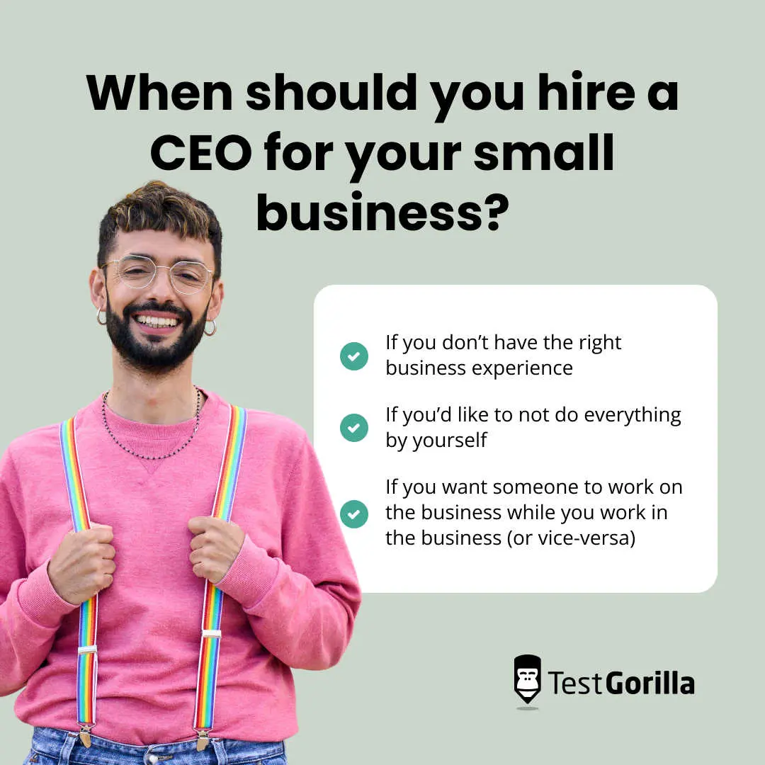 when should you hire a ceo for your small business graphic