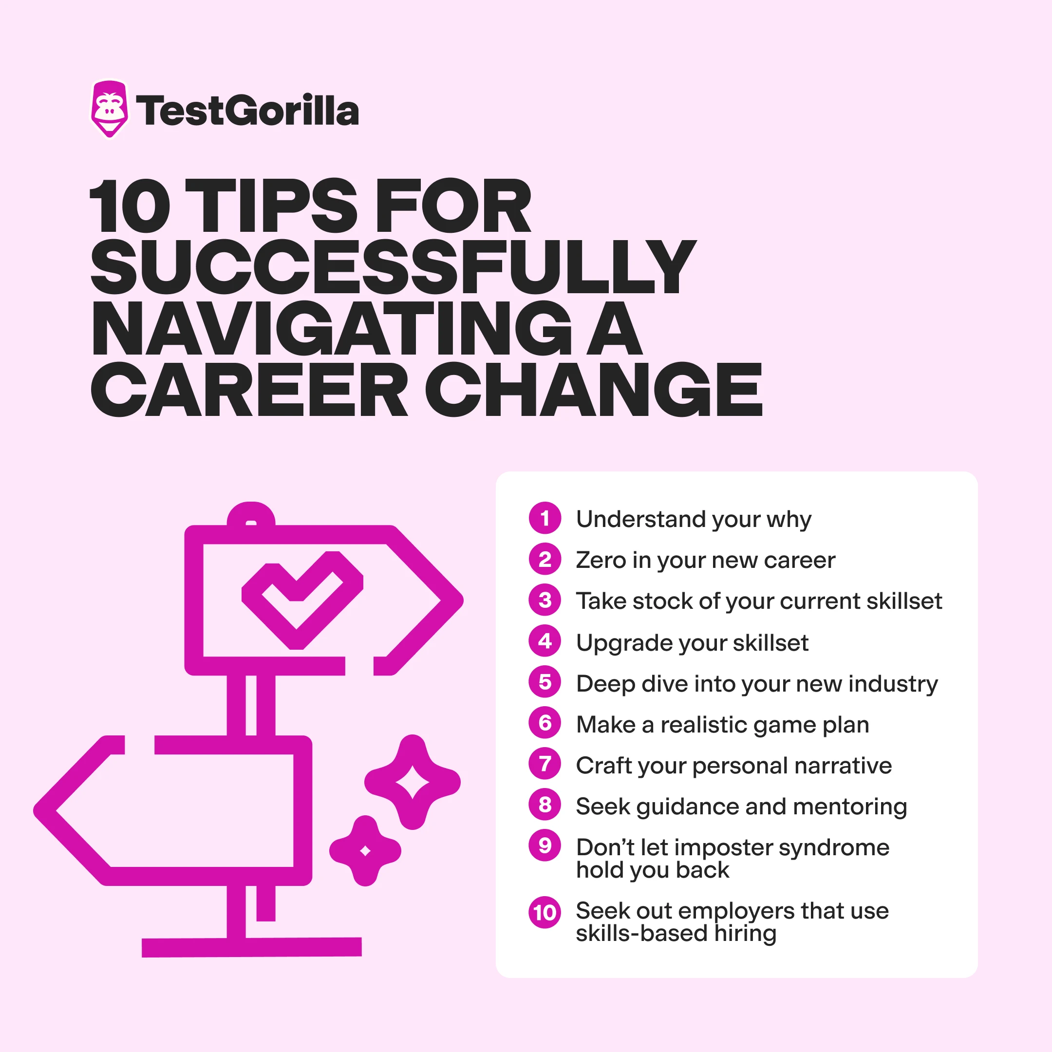 10 tips for successfully navigating a career change graphic